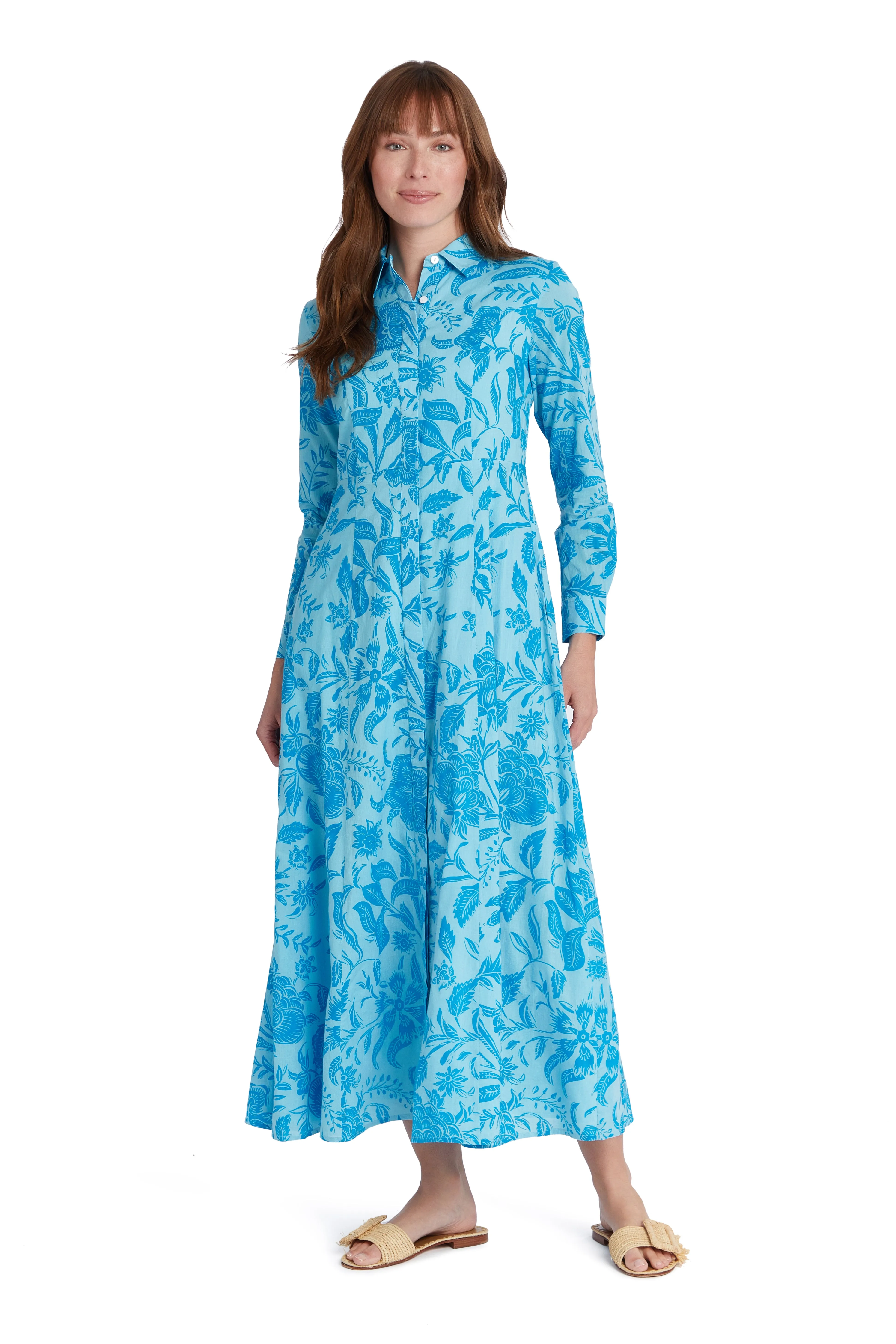 Classic Shirtdress - Blue Blossoms