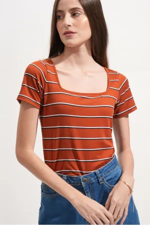 Closet Staples Striped Square Neck Tee