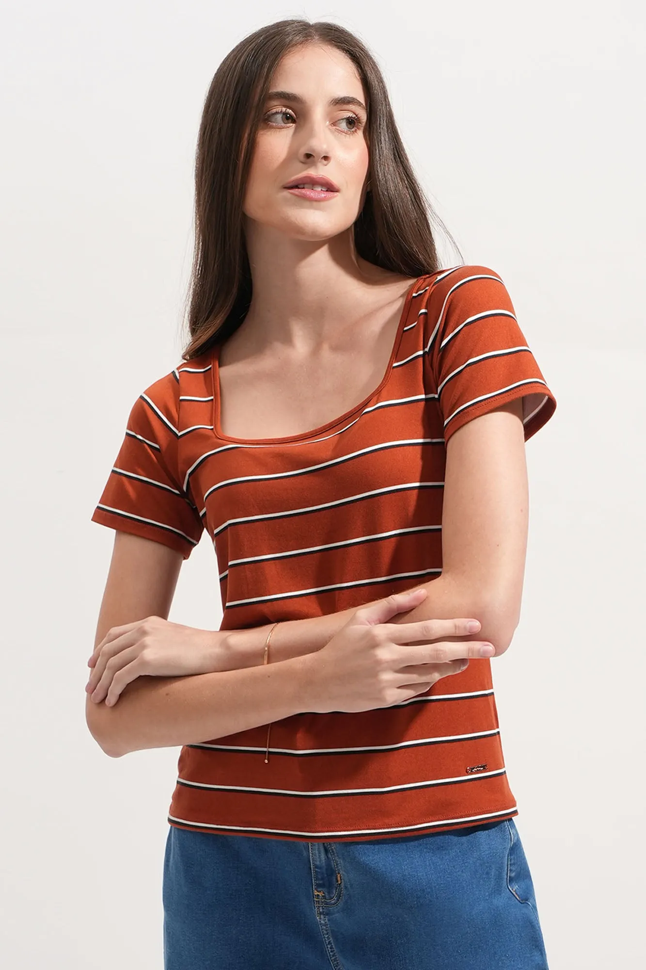 Closet Staples Striped Square Neck Tee