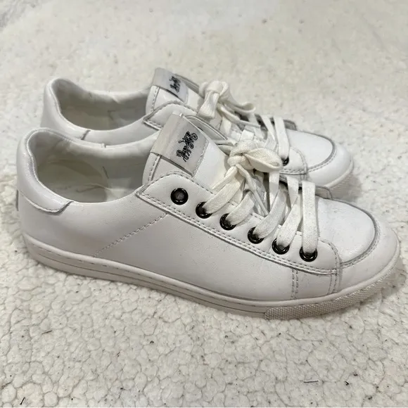 coach white leather sneakers size 8 women’s