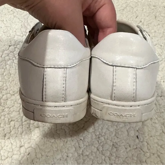 coach white leather sneakers size 8 women’s