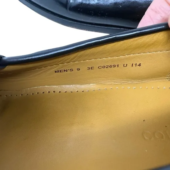 Cole Haan Classic Black Pinch Tassel Leather Loafers Mens Size 9.5 3E Extra Wide