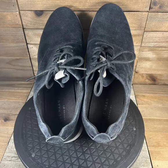 Cole Haan Grand Horizon Sneakers Men's Sz 9.5 Black Suede Lace Up Casual Shoes