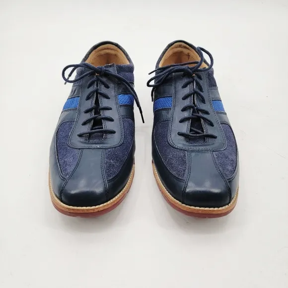 Cole Haan Grand OS Mens 10.5 Navy Blue Wool Leather Minimalist Casual Sneakers