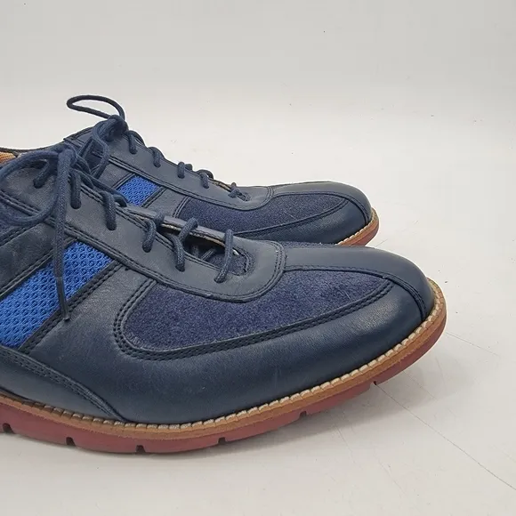Cole Haan Grand OS Mens 10.5 Navy Blue Wool Leather Minimalist Casual Sneakers