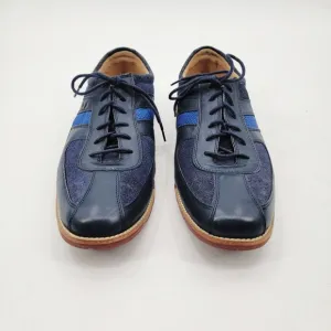 Cole Haan Grand OS Mens 10.5 Navy Blue Wool Leather Minimalist Casual Sneakers