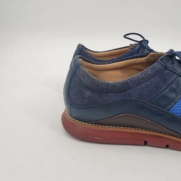 Cole Haan Grand OS Mens 10.5 Navy Blue Wool Leather Minimalist Casual Sneakers