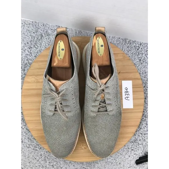 Cole Haan OriginalGrand Gray Stitchlite Plain Toe Casual Oxford Sneakers Mens 10