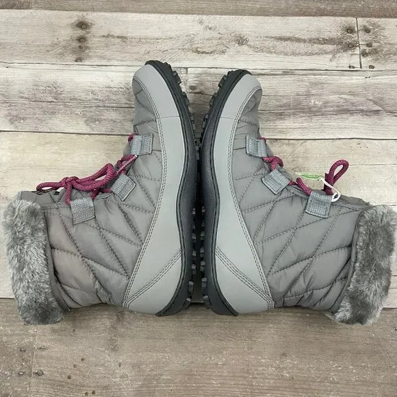 Columbia Youth Minx Shorty Waterproof Winter Boots Girls US 7 Gray