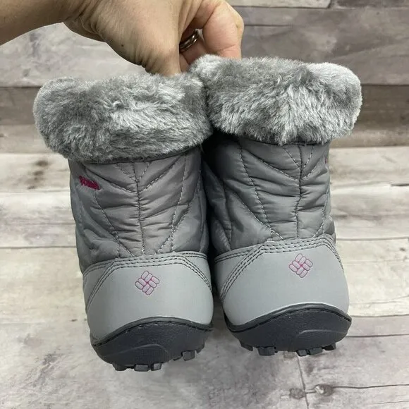 Columbia Youth Minx Shorty Waterproof Winter Boots Girls US 7 Gray