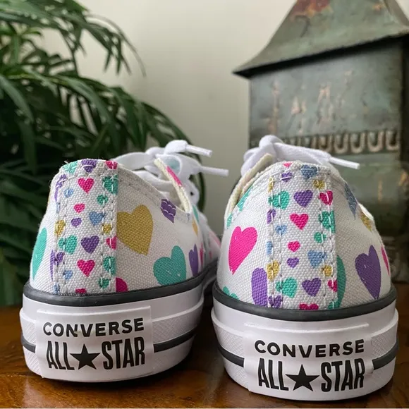 Converse Chuck Taylor All Star Hearts White Purple Multi Color Sneakers