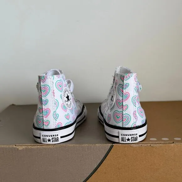 Converse Chuck Taylor Hi ‘Colorful Hearts’ Toddler Sneakers- SZ 7 C