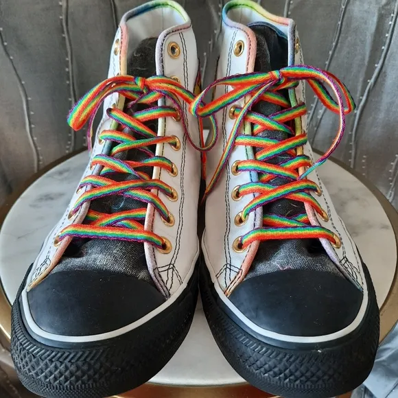 Converse Chuck Taylor Rainbow Sneakers Pride HiTop Unisex Mens 10.5 W 12.5