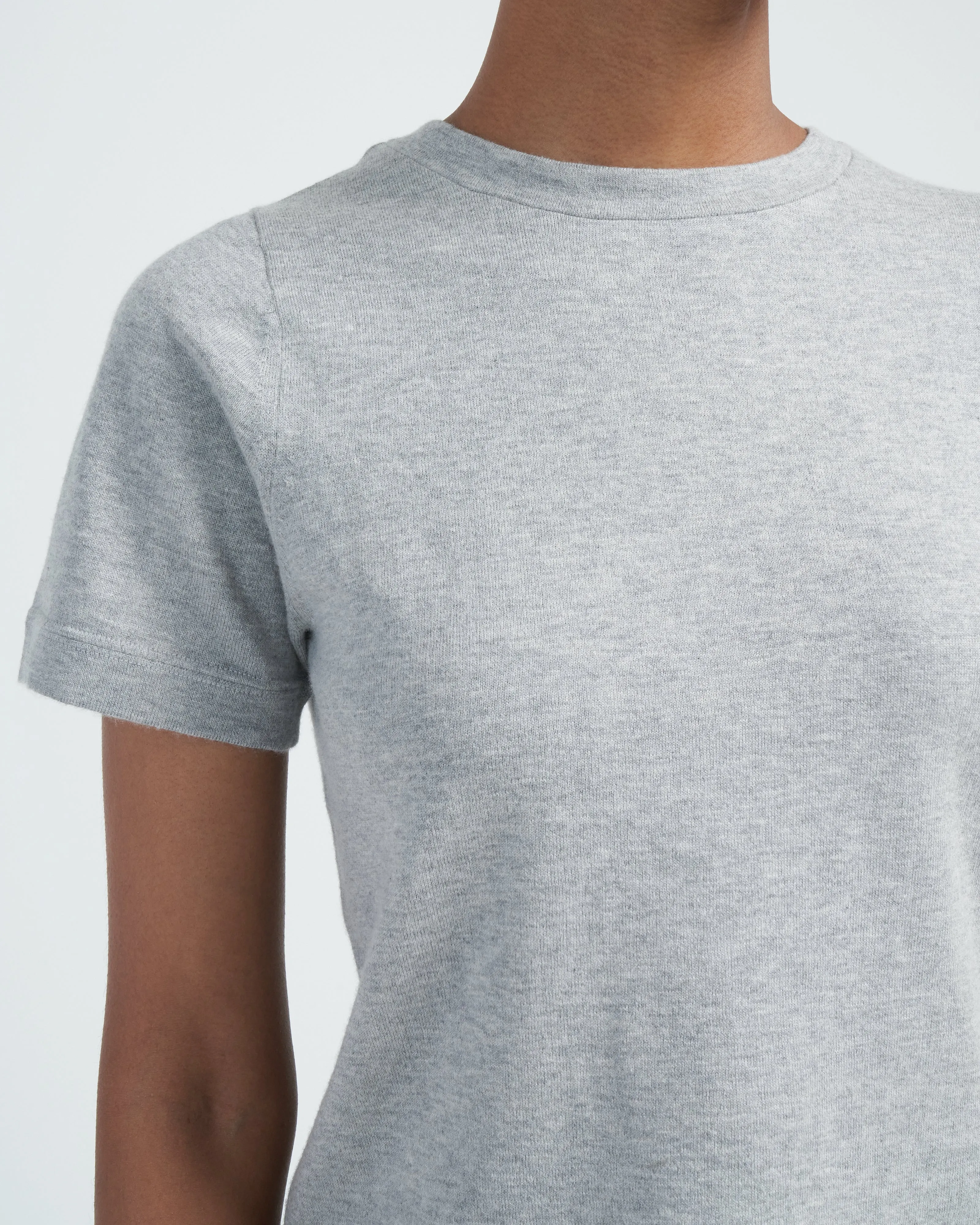 cotton cashmere tee - grey