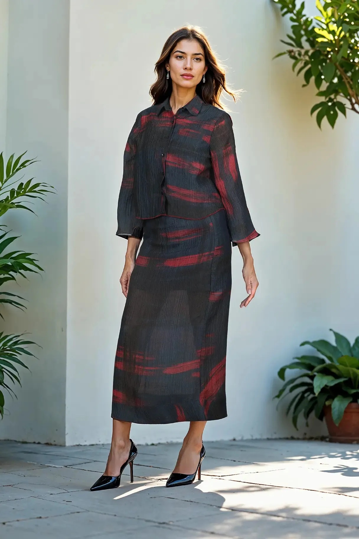 Crinkle Print Shirt