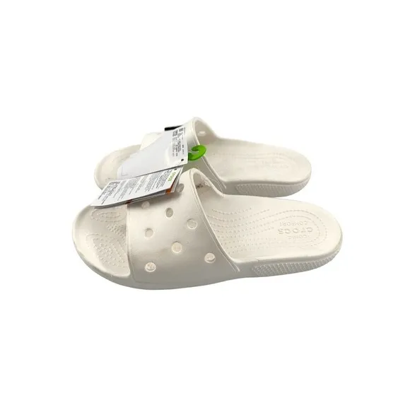 Crocs Classic Slide Sandals, Size Women's 12, Men's 10, White