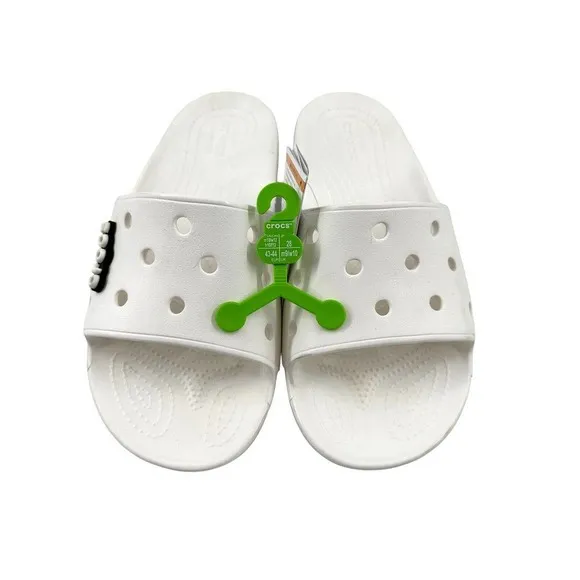 Crocs Classic Slide Sandals, Size Women's 12, Men's 10, White
