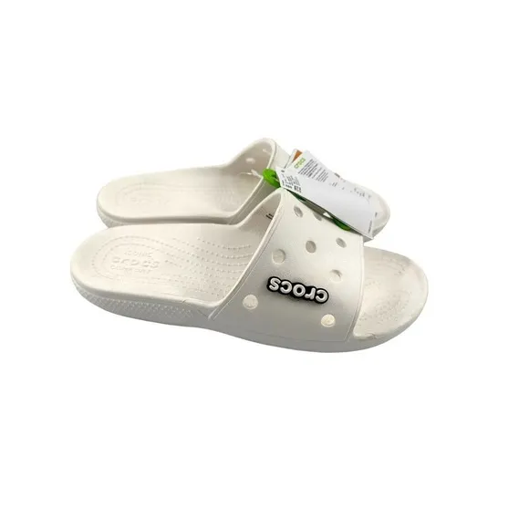 Crocs Classic Slide Sandals, Size Women's 12, Men's 10, White