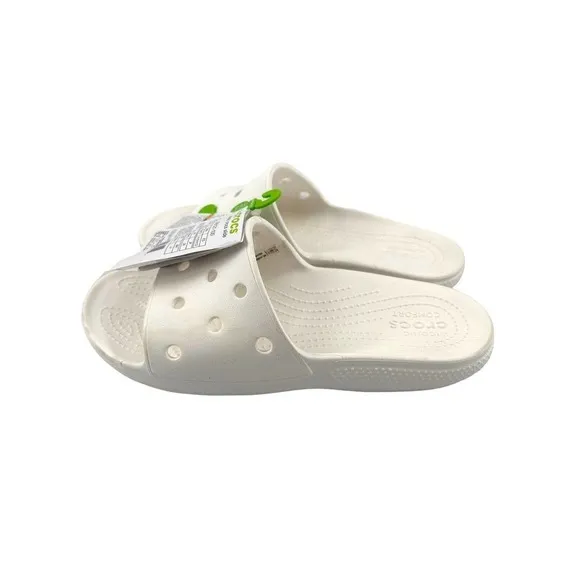 Crocs Classic Slide Sandals, Size Women's 12, Men's 10, White