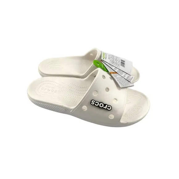 Crocs Classic Slide Sandals, Size Women's 12, Men's 10, White