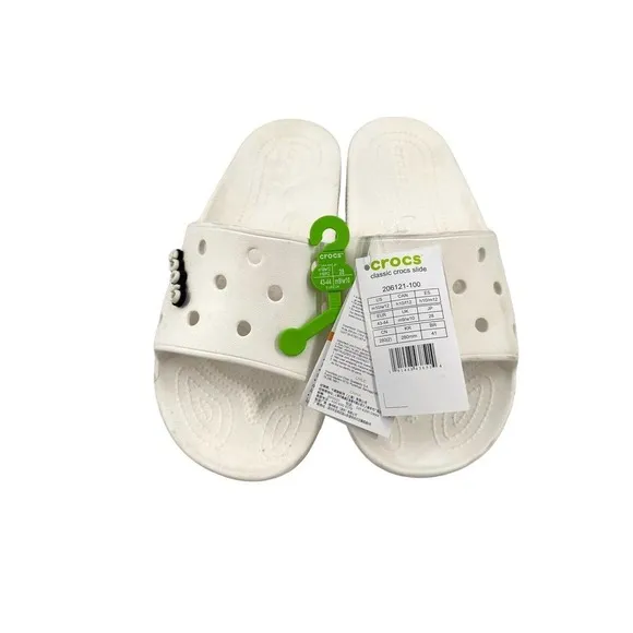 Crocs Classic Slide Sandals, Size Women's 12, Men's 10, White