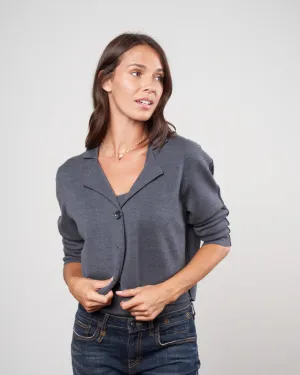 cropped cardigan - charcoal