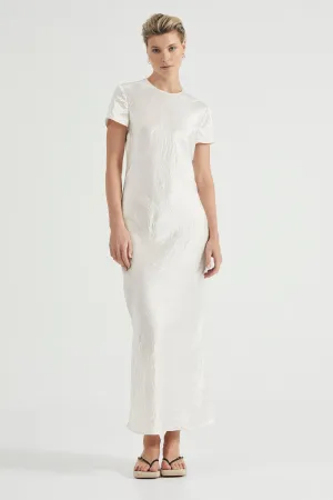 CRUSH BIAS TEE MAXI DRESS | CREAM