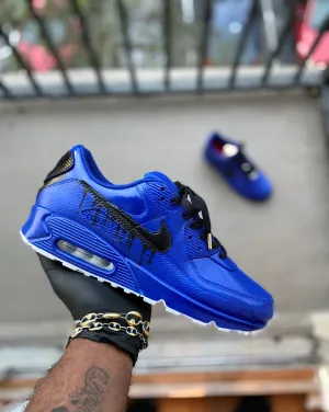 Custom Blue and Black Drip Airmax 90