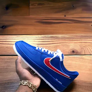 Custom Blue and Red Air Force 1s