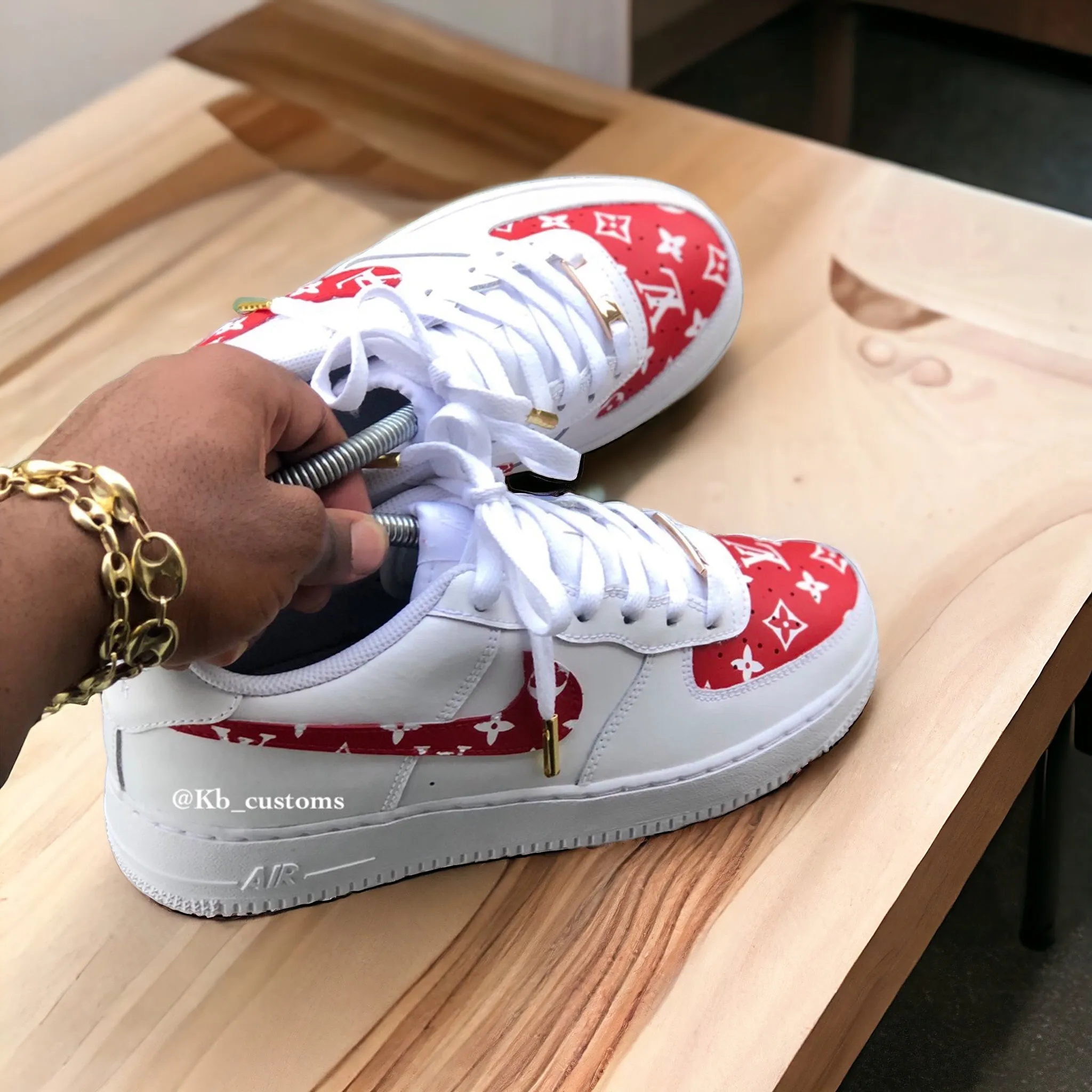 Custom lv  Air Force 1s