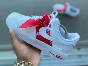 Custom Red Bandana Air Force 1s