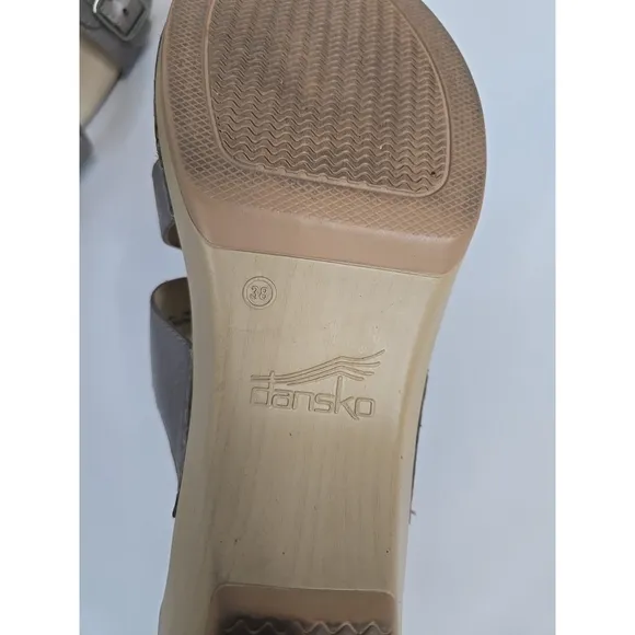 Dansko Women's Karena Stone Burnished Calf Leather Sandals Size 38 US 8