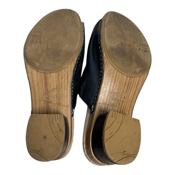 Dansko Womens Maci Comfort Sandals Black Block Heel Slip On Size 37 US 6.5-7