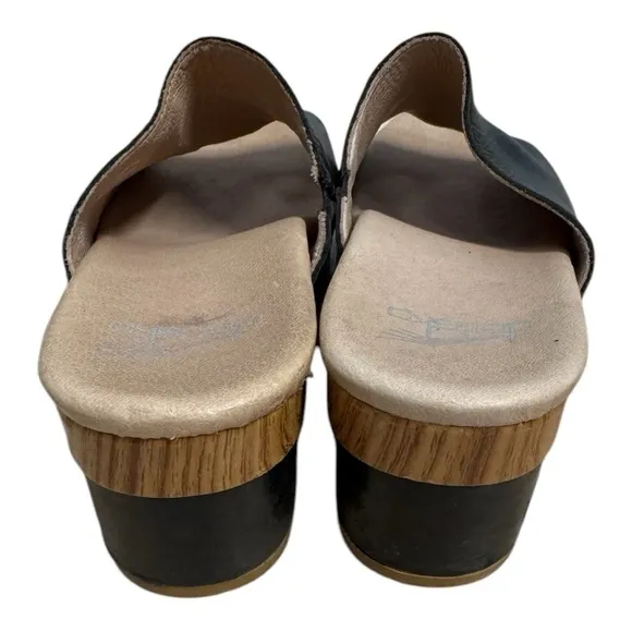 Dansko Womens Maci Comfort Sandals Black Block Heel Slip On Size 37 US 6.5-7