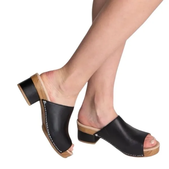 Dansko Womens Maci Comfort Sandals Black Block Heel Slip On Size 37 US 6.5-7