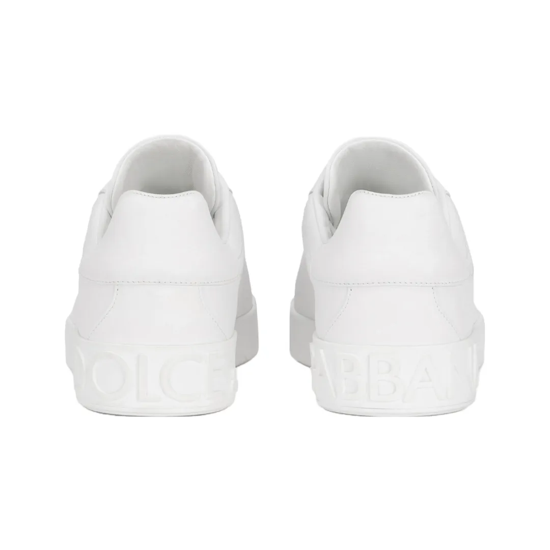 DOLCE & GABBANA CALFSKIN PORTFINO SNEAKERS WHITE