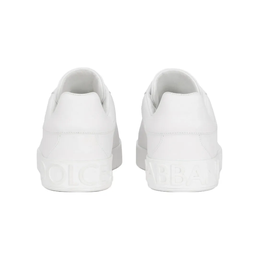 DOLCE & GABBANA CALFSKIN PORTFINO SNEAKERS WHITE