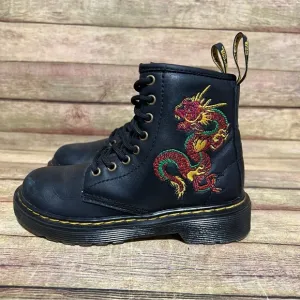 Dr. Martens Black Leather Chinese Dragon Lace Up Boots