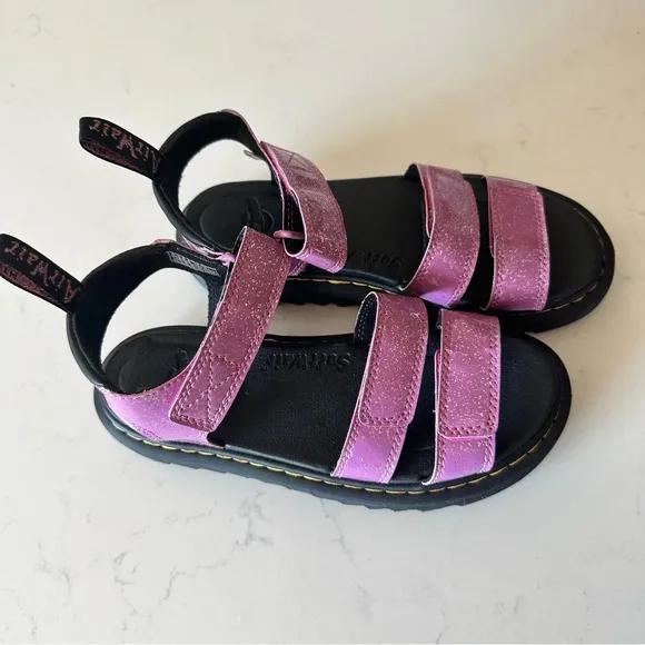 Dr. Martens Klaire Pink Glitter Sandals size: 5