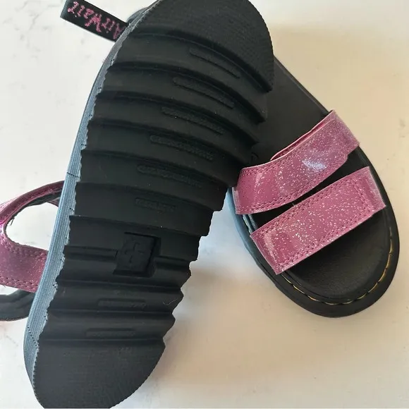 Dr. Martens Klaire Pink Glitter Sandals size: 5