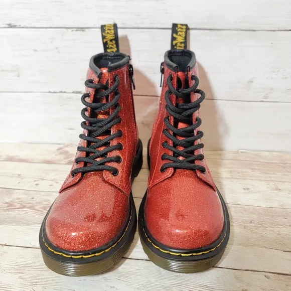 Dr. Martens New kids red glitter boots