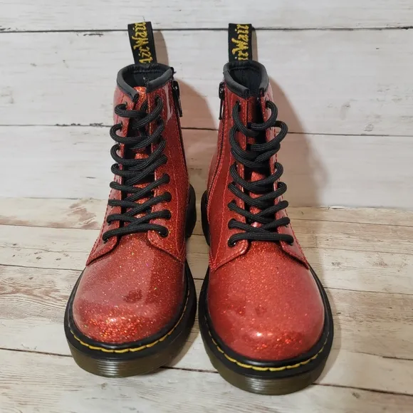 Dr. Martens New kids red glitter boots