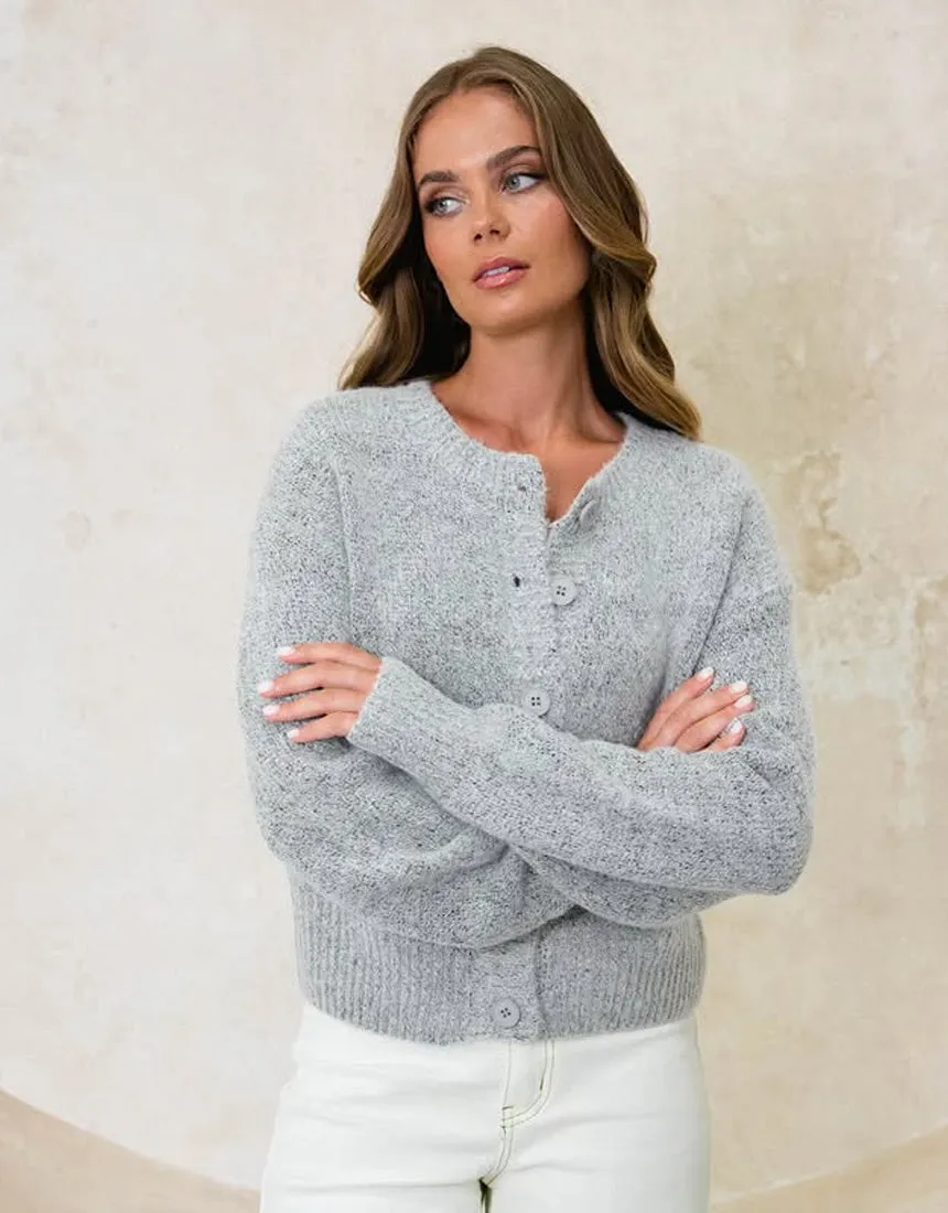 Ebby and I Pale Grey Cardi