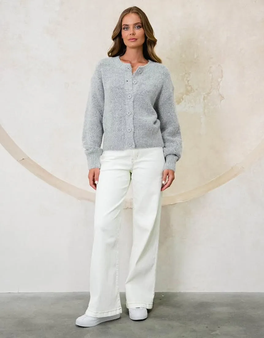Ebby and I Pale Grey Cardi