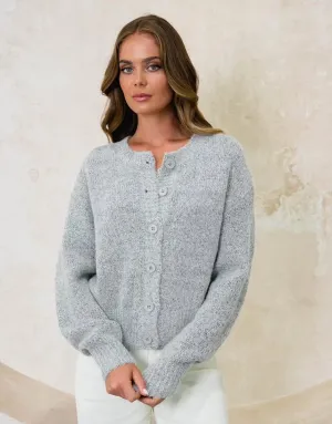 Ebby and I Pale Grey Cardi