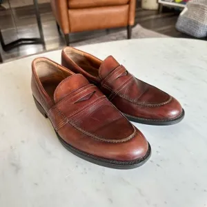 Ecco Men's Cognac Leather Penny Loafers Size EU 43