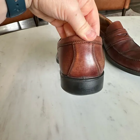 Ecco Men's Cognac Leather Penny Loafers Size EU 43
