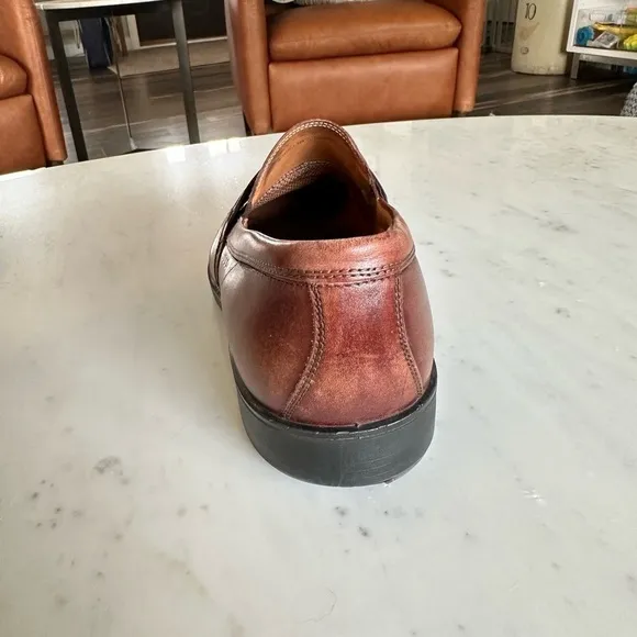 Ecco Men's Cognac Leather Penny Loafers Size EU 43