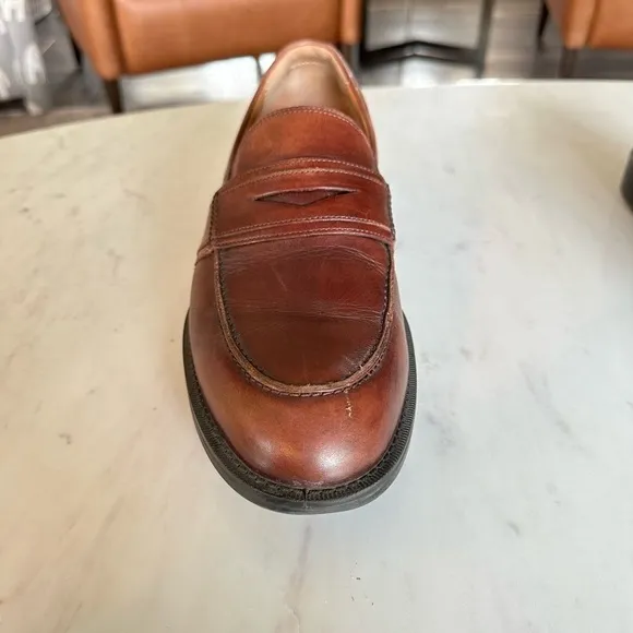 Ecco Men's Cognac Leather Penny Loafers Size EU 43