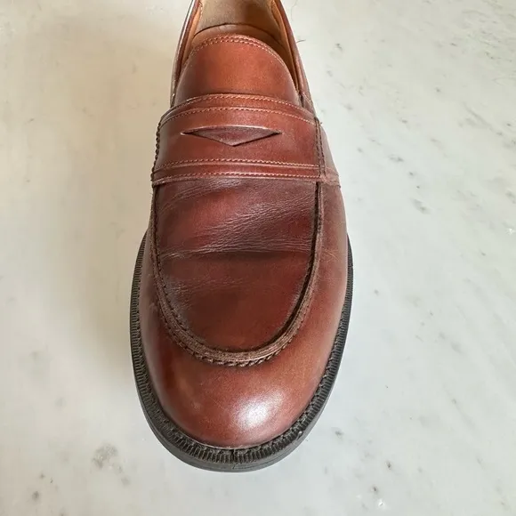Ecco Men's Cognac Leather Penny Loafers Size EU 43